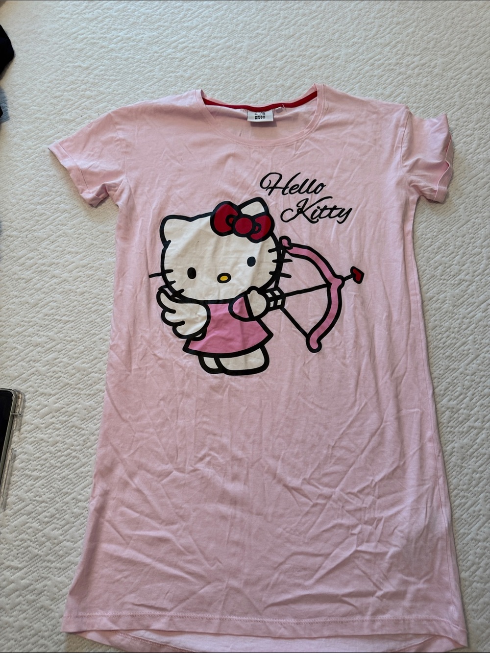 Hello Kitty Pink Nightshirt with Red Bow Graphic M New